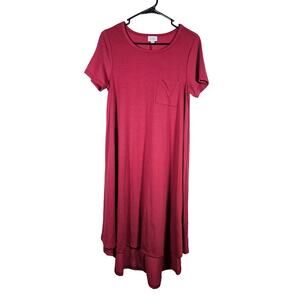 LulaRoe Carly Women's High Low Dress Wine/Maroon Size‎ XS T Shirt Dress